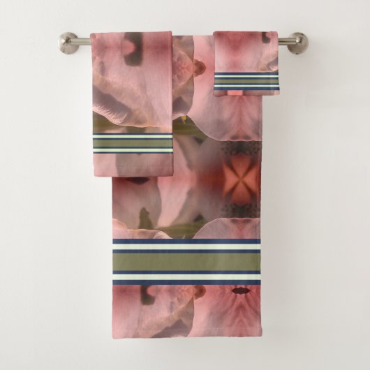 ピンク花乾式洗浄布及びバスセット バスタオルセット (インサイチュ)