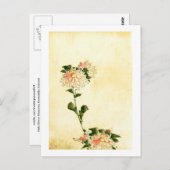 ピンク花北斎ファインアート ポストカード (正面/裏面)