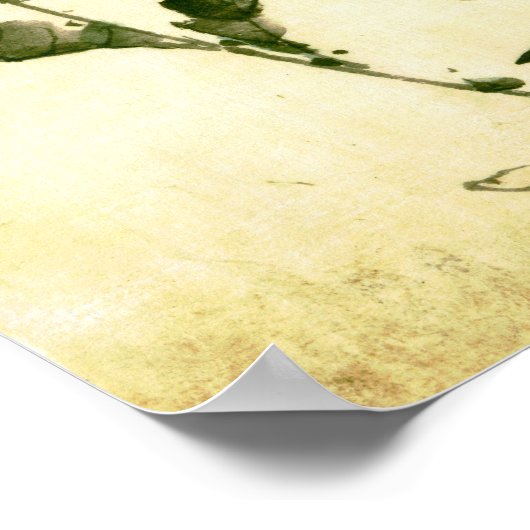 ピンク花北斎日本のファインアート ポスター (角)