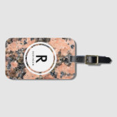 ピンク花崗岩ロックモノグラム ラゲッジタグ (正面横)