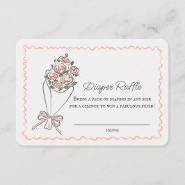ピンク花市場フローラおむつラッフルインサート エンクロージャーカード