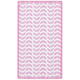 ピンク花弁波形の植物模様 テーブルクロス