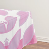 ピンク花弁波形の植物模様 テーブルクロス (インサイチュ)