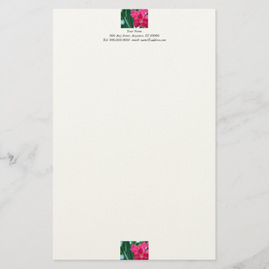 ピンク花文房具 便箋 (正面)