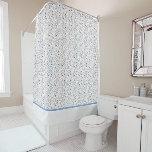 ピンク花柄シャワーカーテン シャワーカーテン (インサイチュ)