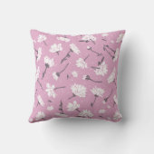 ピンク花柄デザインエレガント – フラワーアート クッション (裏面)