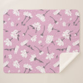ピンク花柄デザインエレガント – フラワーアート シェルパブランケット (正面(横))