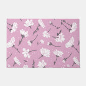 ピンク花柄デザインエレガント – フラワーアート ドアマット (正面)