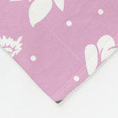 ピンク花柄デザインエレガント – フラワーアート フリースブランケット (角)