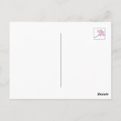 ピンク花柄デザインエレガント – フラワーアート ポストカード (裏面)