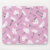 ピンク花柄デザインエレガント – フラワーアート マウスパッド (正面)