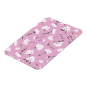 ピンク花柄デザインエレガント – フラワーアート マグネット (左側)