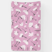 ピンク花柄デザインエレガント – フラワーアート 横断幕 (縦)