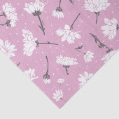 ピンク花柄デザインエレガント – フラワーアート 薄葉紙 (詳細)