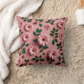 ピンク花柄装飾用クッション クッション (ブランケット)