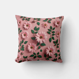 ピンク花柄装飾用クッション クッション