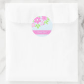 ピンク花模様ありがとう！-シール ラウンドシール (バッグ)