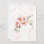 ピンク花模様エレガントユーカリ婚約パーティ 招待状 (裏面)