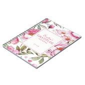 ピンク花模様感謝ジャーナル ノートブック (左側)