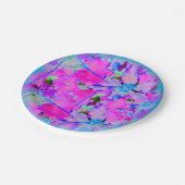 ピンク花模様紙プレート ペーパープレート (アングル)