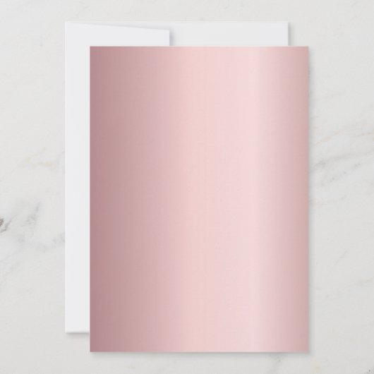 ピンク花模様金ゴールド幾何結婚の 招待状 (裏面)