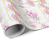 ピンク花模様金ゴールド詳細 | ハッピーマザーズデイ ラッピングペーパー (ロールコーナー)