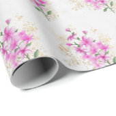 ピンク花模様金ゴールド詳細 | ハッピーマザーズデイ ラッピングペーパー (ロールコーナー)