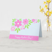 ピンク花模様 – カード (黄色い花)