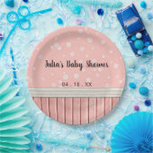 ピンク花模様 ペーパープレート (パーティー)