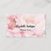 ピンク花模様QRコード 名刺 (正面)