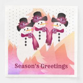 ピンク芸術的とブルゴーニュの雪だるま