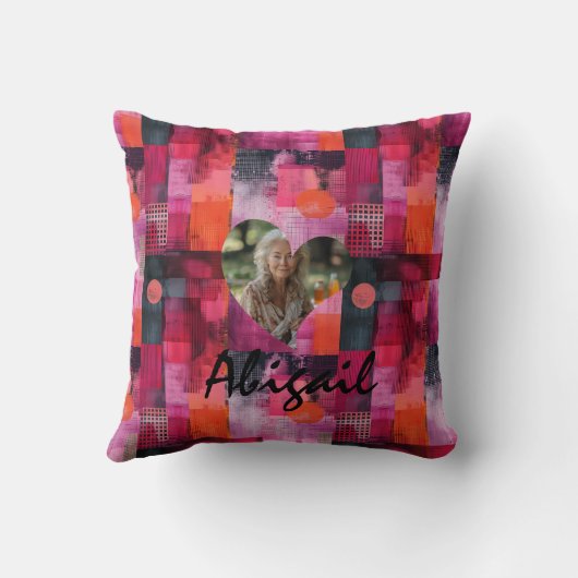 ピンク芸術的のカスタム柄の写真枕 クッション (裏面)