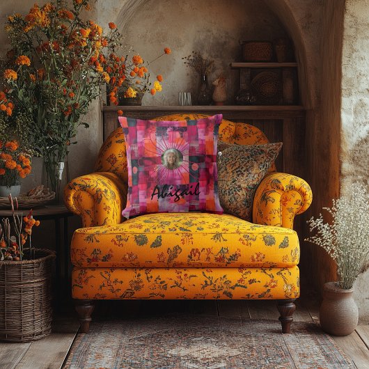 ピンク芸術的のカスタム柄の写真枕 クッション