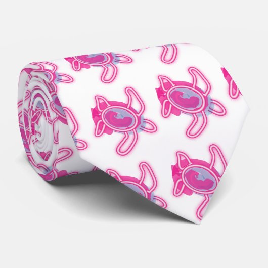 ピンク芸術的のタートルタイ（白い背景） ネクタイ (ロール)