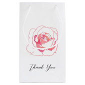 ピンク芸術的のバラの書結婚道の歓迎 スモールペーパーバッグ (裏面)