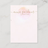 ピンク芸術的の水の色のスクリプトネックレスペンダントB 名刺 (正面)