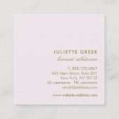 ピンク芸術的の水彩フローラ正方形 スクエア名刺 (裏面)