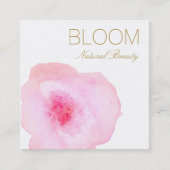 ピンク芸術的の水彩フローラ正方形 スクエア名刺 (正面)