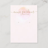 ピンク芸術的の水色のスクリプトイヤリングディスプレイ 名刺 (正面)