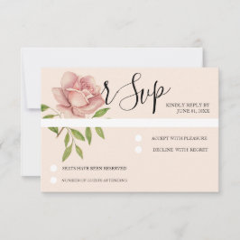 ピンク芸術的の水色バラハンド絵を描 出欠カード