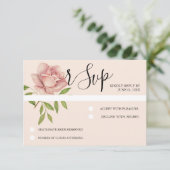 ピンク芸術的の水色バラハンド絵を描 出欠カード (スタンド正面)