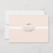 ピンク芸術的の水色バラハンド絵を描 出欠カード (裏面)