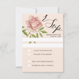 ピンク芸術的の水色バラハンド絵を描 出欠カード