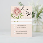 ピンク芸術的の水色バラハンド絵を描 出欠カード (スタンド正面)