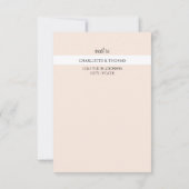 ピンク芸術的の水色バラハンド絵を描 出欠カード (裏面)