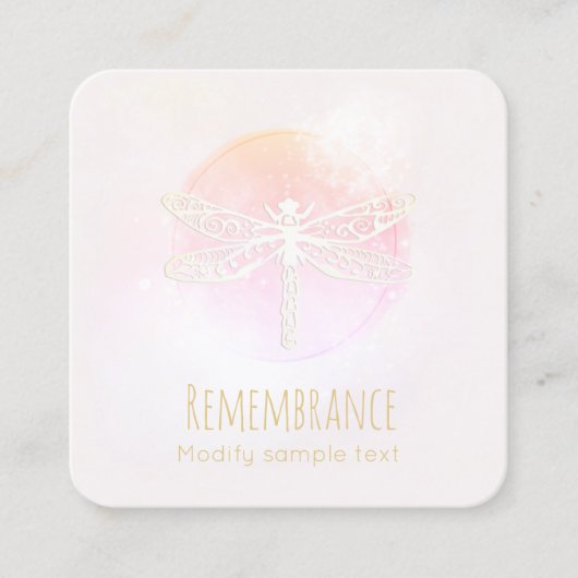 ピンク芸術的ウォーターカラートンフライ美しいスパ スクエア名刺 (正面)