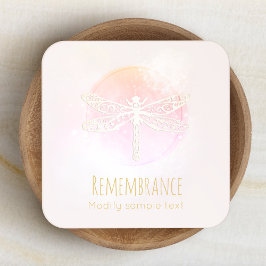 ピンク芸術的ウォーターカラートンフライ美しいスパ スクエア名刺