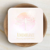 ピンク芸術的ウォーターカラートンフライ美しいスパ スクエア名刺