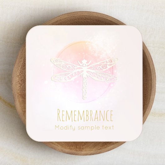 ピンク芸術的ウォーターカラートンフライ美しいスパ スクエア名刺