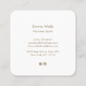 ピンク芸術的ウオーターカラーフラミンゴスクエア スクエア名刺 (裏面)